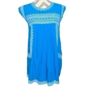 The Impeccable Pig Embroidered Dress Blue